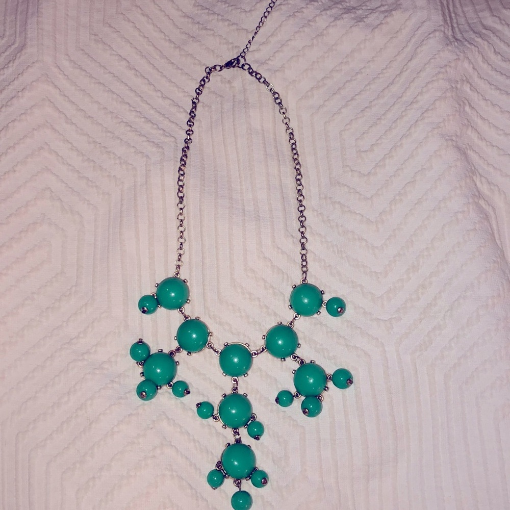 Aqua and Gold Statement Necklace